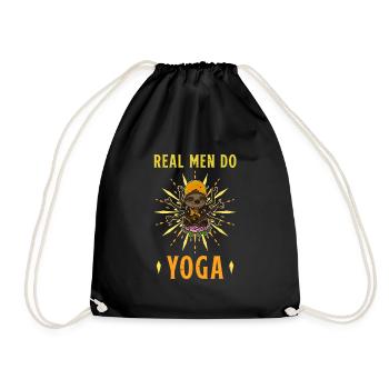 Faultier Yoga Namaste Meditation Lotus Niedlich - Turnbeutel - Schwarz - Vorne