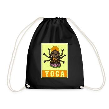Cute Yoga Lotus Namaste Buddha Yoga Teacher - Drawstring Bag - black - Front