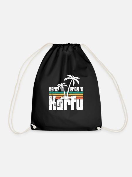 Griechische Flagge Balkan Athen Hellenisch Korfu - Turnbeutel - Schwarz