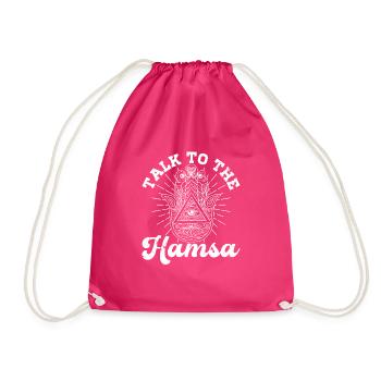 Hamsa Eye Hand Talisman Yoga Fluchschutz - Turnbeutel - Fuchsia - Vorne