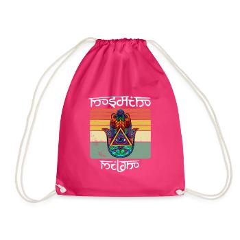 Yoga Namaste Hamsa Eye Hand Fluchschutz - Turnbeutel - Fuchsia - Vorne