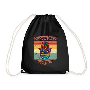 Yoga Namaste Hamsa Eye Hand Fluchschutz - Turnbeutel - Schwarz - Vorne