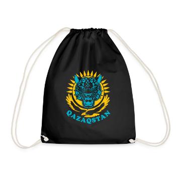 Republik Kasachstan Astana Schneeleopard - Turnbeutel - Schwarz - Vorne