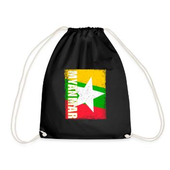 Burmesisch Myanmar Asien Birma Flagge Reise - Turnbeutel - Schwarz - Vorne