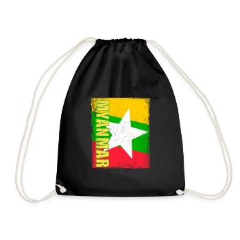 Burmesisch Myanmar Asien Birma Flagge Reise - Turnbeutel - Schwarz - Vorne