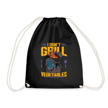 Grillmeister BBQ Fleisch Grillen Smoker Koch - Turnbeutel - Schwarz - Vorne
