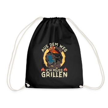 Hinterhofgrillen BBQ Grillen Smoker Fleisch - Turnbeutel - Schwarz - Vorne