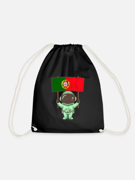 Portugal Heimat Abstammung Flagge National - Turnbeutel - Schwarz