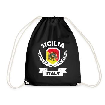 Sizilien Region Italien Sicilia Italia Catania - Turnbeutel - Schwarz - Vorne