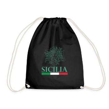 Sizilien Trinacria Region Italien Urlaub Catania - Turnbeutel - Schwarz - Vorne