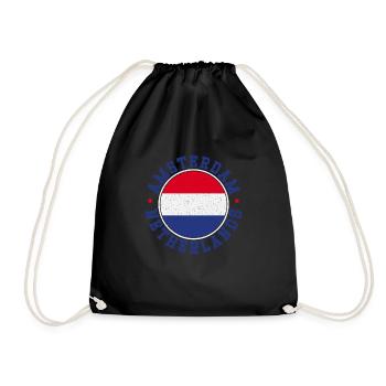 Niederlande Flagge Landesfarben Herkunft - Turnbeutel - Schwarz - Vorne