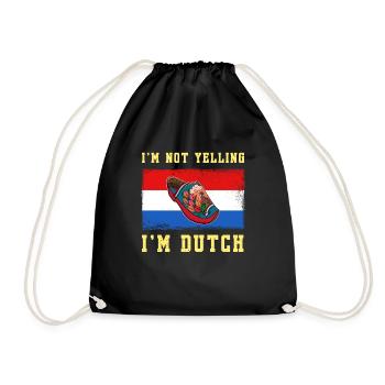 Niederlande Klomp Amsterdam Kunst Holzschuhe - Turnbeutel - Schwarz - Vorne
