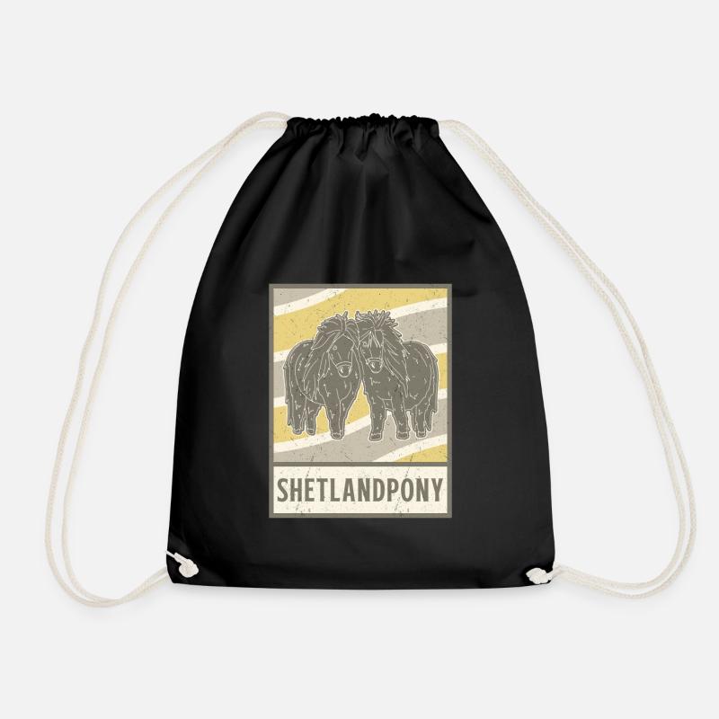 Shetty Shetland Pony Reiterin Mädchen Sport - Turnbeutel - Schwarz