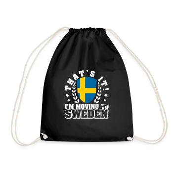 Schweden Landesfarben Sverige Flagge Urlaub - Turnbeutel - Schwarz - Vorne
