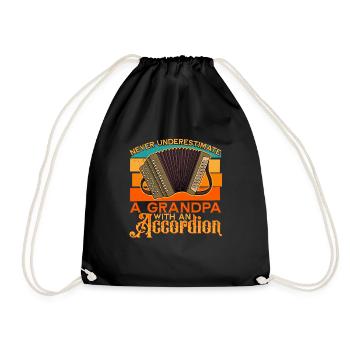 Volksmusik Musikinstrument Akkordeon Musik - Turnbeutel - Schwarz - Vorne