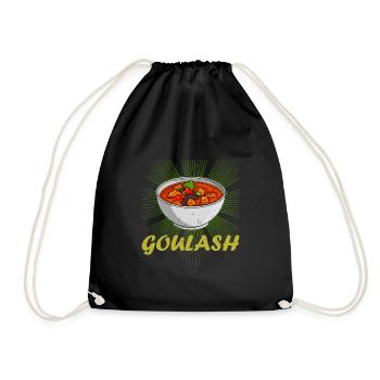 Gulasch Rezept Ungarn Kochbuch Gericht Essen - Turnbeutel - Schwarz - Vorne