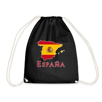 Spanien Spanisch Flagge Reise Espana National - Turnbeutel - Schwarz - Vorne