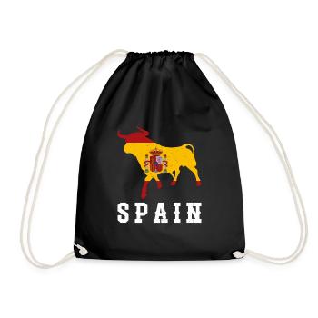 Spanisch Flagge Spanien Europa Reisen Madrid - Turnbeutel - Schwarz - Vorne