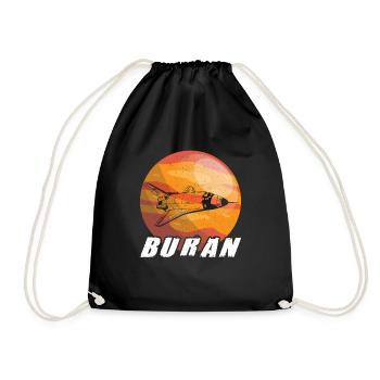 Energia Buran Weltraum UdSSR Raumschiff - Turnbeutel - Schwarz - Vorne
