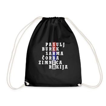 Srbija Belgrad Serbien Serbisch Heimat Urlaub Flag - Turnbeutel - Schwarz - Vorne