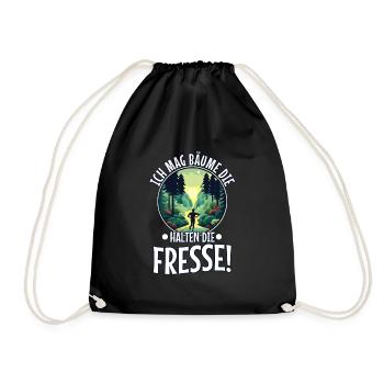 I like trees that hold the food - Drawstring Bag - black - Front