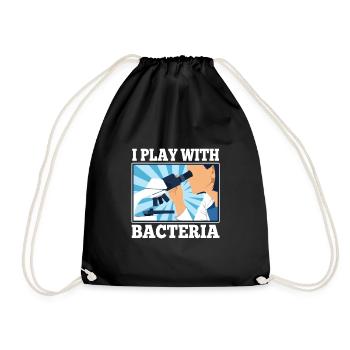 I play with bacteria - Drawstring Bag - black - Front