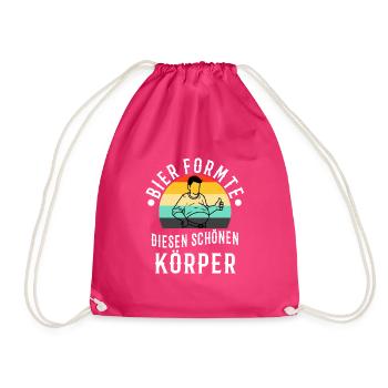 Bier formte diesen schönen Körper - Turnbeutel - Fuchsia - Vorne