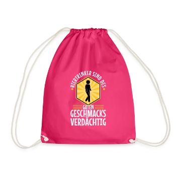 Beer drinkers are suspected of good taste - Drawstring Bag - fuchsia - Front