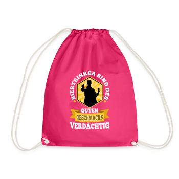 Beer drinkers are suspected of good taste - Drawstring Bag - fuchsia - Front
