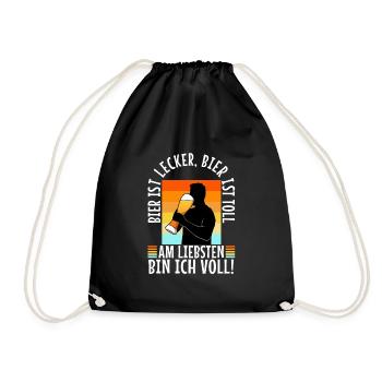 Beer is delicious, beer is great, preferably - Drawstring Bag - black - Front