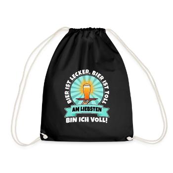 Beer is delicious, beer is great, preferably - Drawstring Bag - black - Front