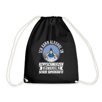 Turn alcohol into a headache - Drawstring Bag - black - Front