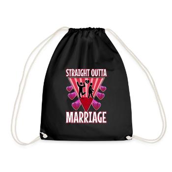 Straight Outta Marriage - Turnbeutel - Schwarz - Vorne