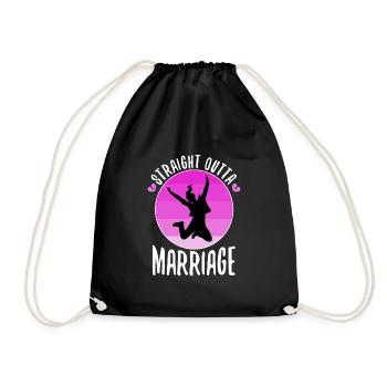 Straight Outta Marriage - Turnbeutel - Schwarz - Vorne