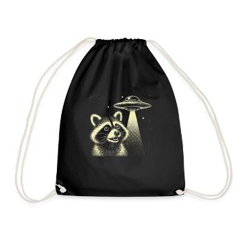 raton laveur mystique avec vaisseau spatial et étoiles - Sac de sport léger - noir - Devant
