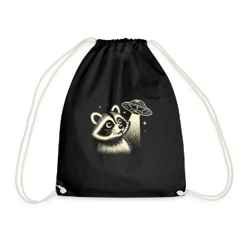 raton laveur mystique avec vaisseau spatial et étoiles - Sac de sport léger - noir - Devant