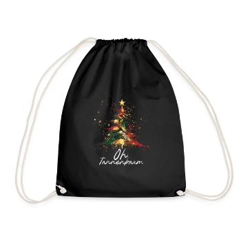 Oh Christmas Tree Colorful Artistic Christmas Tree - Drawstring Bag - black - Front