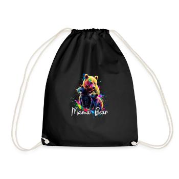 Floral Artistique Maman Ours Ours Maman Fête des Mères - Sac de sport léger - noir - Devant