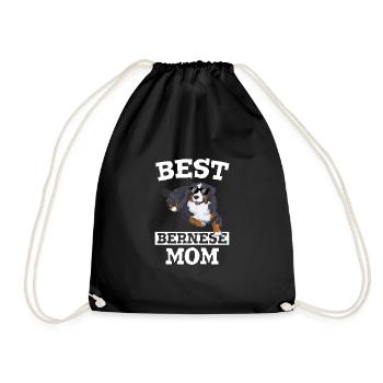 Dog Mom Hunde Spruch Frauchen Berner Sennenhund - Turnbeutel - Schwarz - Vorne