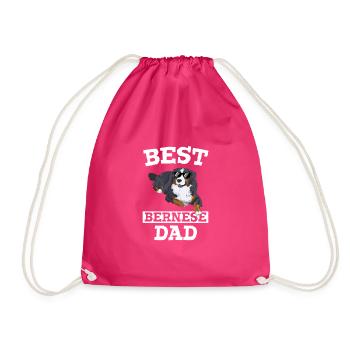 Dog Dad Dog Saying Master Bernese Mountain Dog - Drawstring Bag - fuchsia - Front