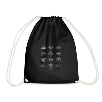 Alien Spaceship Sci-Fi Aliens Funny UFO - Drawstring Bag - black - Front