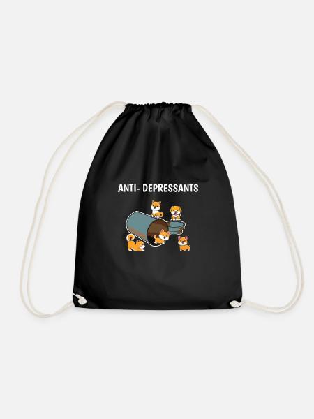 Welpen Anti-Depressants Hunde Geschenk Dog Mom - Turnbeutel - Schwarz