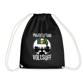 Projektleitung Vollsuff - Turnbeutel - Schwarz - Vorne