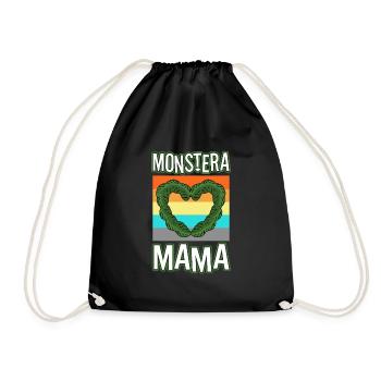 Monstera Mama - Drawstring Bag - black - Front