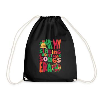 Weihnachten Xmas In My Singing Christmas Songs Era - Drawstring Bag - black - Front