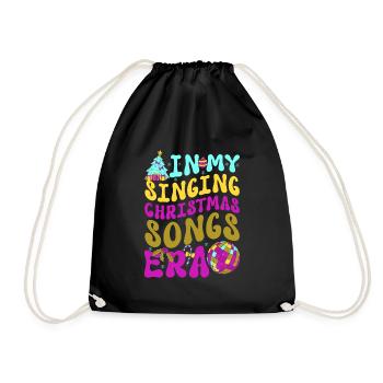 Weihnachten Xmas In My Singing Christmas Songs Era - Drawstring Bag - black - Front