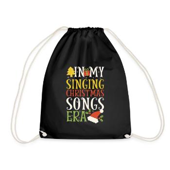 Weihnachten Xmas In My Singing Christmas Songs Era - Drawstring Bag - black - Front
