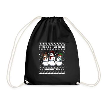 Snowmies Noël Bonhomme de neige laid Noël - Sac de sport léger - noir - Devant