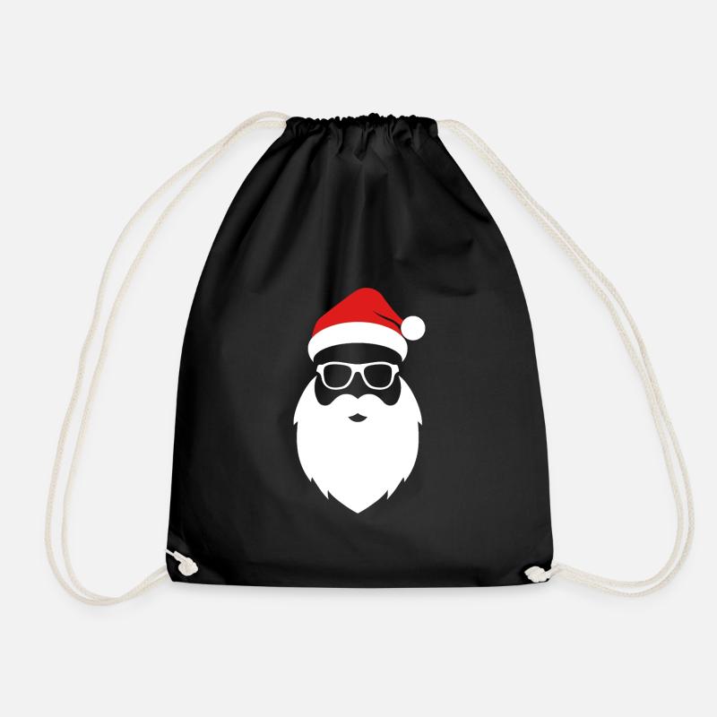 Weihnachtsmann Bart Nikolaus Weihnachten - Turnbeutel - Schwarz