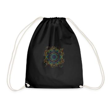 Trippy Wellen Mandala | Abstrakte Kunst - Turnbeutel - Schwarz - Vorne